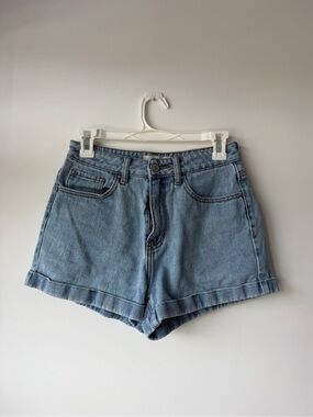 PacSun Light Blue High-Rise Cuffed Denim Shorts